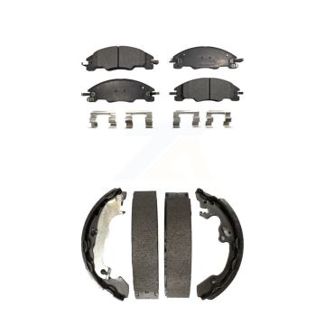 Front Rear Ceramic Brake Pads And Drum Shoes Kit For 2008-2011 Ford Focus KTN-100030