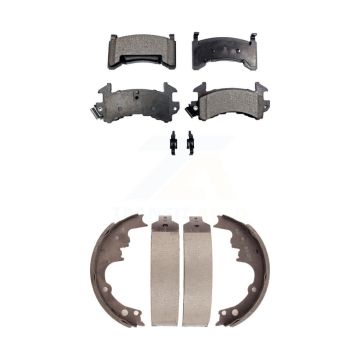 Front Rear Ceramic Brake Pads & Drum Shoe Kit For Chevrolet S10 GMC Camaro Pontiac Sonoma KTN-100041