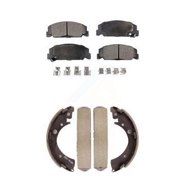 Front Rear Ceramic Brake Pads And Drum Shoes Kit For Honda Civic Accord KTN-100053