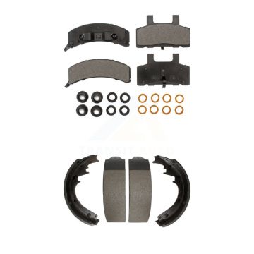 Front Rear Ceramic Brake Pads And Drum Shoe Kit For Chevrolet GMC K1500 C1500 K2500 C2500 KTN-100056