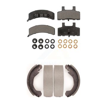 Front Rear Ceramic Brake Pads And Drum Shoe Kit For Chevrolet K1500 GMC C1500 Yukon Tahoe KTN-100058