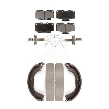 Front Rear Ceramic Brake Pads And Drum Shoes Kit For Toyota 4Runner Pickup Tacoma KTN-100064