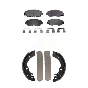 Front Rear Ceramic Brake Pads & Drum Shoes Kit For 1998-2002 Honda Accord Sedan with 2.3L KTN-100073