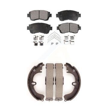 Front Rear Ceramic Brake Pads And Drum Shoes Kit For 1994-1995 Toyota Celica GT KTN-100076