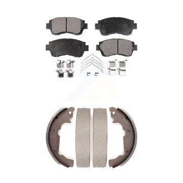 Front Rear Ceramic Brake Pads And Drum Shoes Kit For 1998-2003 Toyota Sienna KTN-100077