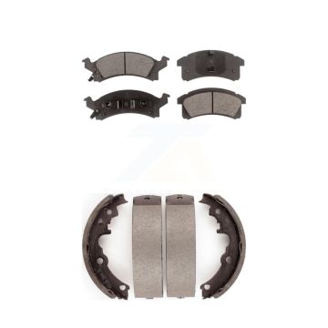 Front Rear Ceramic Brake Pads Drum Shoes Kit For Chevrolet Cavalier Pontiac Sunfire Grand KTN-100083