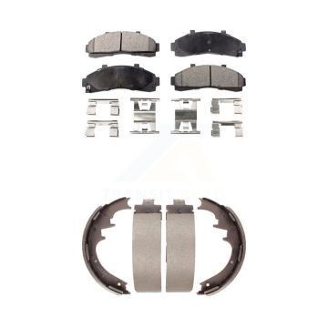 Front Rear Ceramic Brake Pads Drum Shoe Kit For Ford Ranger Mazda B4000 B3000 B2300 B2500 KTN-100116