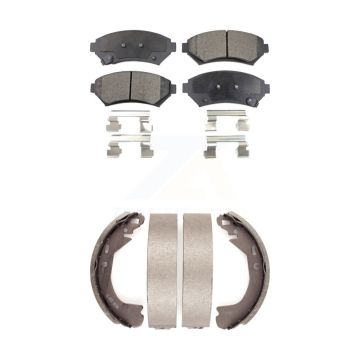 Front Rear Ceramic Brake Pads & Drum Shoe Kit For Pontiac Montana Buick Century Chevrolet KTN-100130