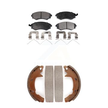 Front Rear Ceramic Brake Pads And Drum Shoes Kit For 1991-1993 Hyundai Sonata KTN-100131