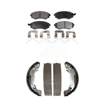 Front Rear Ceramic Brake Pads And Drum Shoes Kit For Hyundai Elantra Tiburon KTN-100132