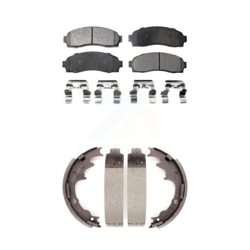 Front Rear Ceramic Brake Pads And Drum Shoes Kit For Ford Ranger Mazda B4000 B3000 B2300 KTN-100160