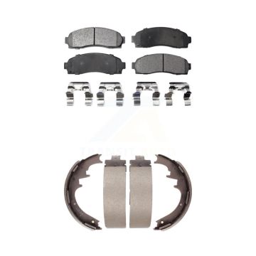 Front Rear Ceramic Brake Pads And Drum Shoes Kit For Ford Ranger Mazda B4000 B3000 B2300 KTN-100161