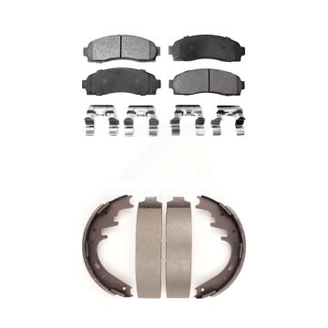 Front Rear Ceramic Brake Pads And Drum Shoes Kit For 2001-2002 Ford Explorer Sport Trac KTN-100162