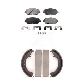 Front Rear Ceramic Brake Pads And Drum Shoes Kit For 2005-2006 Toyota Camry SE/XLE KTN-100191