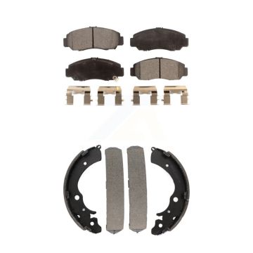 Front Rear Ceramic Brake Pads And Drum Shoes Kit For Honda Civic Accord KTN-100214