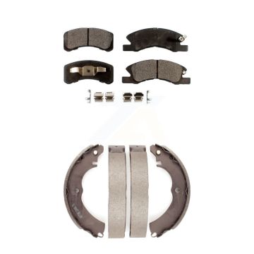 Front Rear Ceramic Brake Pads Drum Shoe Kit For Mitsubishi Mirage G4 With 1 Mounting Hole KTN-100242
