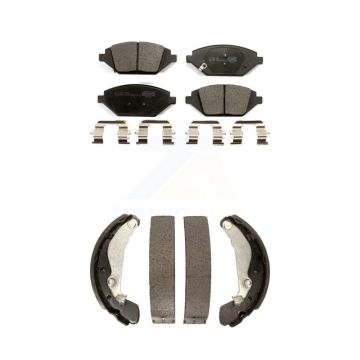 Front Rear Ceramic Brake Pads And Drum Shoes Kit For 2016-2021 Chevrolet Spark KTN-100243