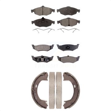 Front Rear Ceramic Brake Pads And Parking Shoes Kit For Chrysler Sebring Dodge Stratus KTN-100516