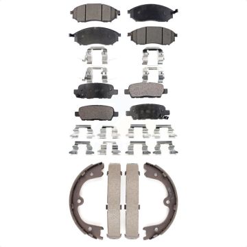 Front Rear Ceramic Brake Pads Parking Shoes Kit For Nissan Murano INFINITI FX35 QX70 FX37 KTN-100527