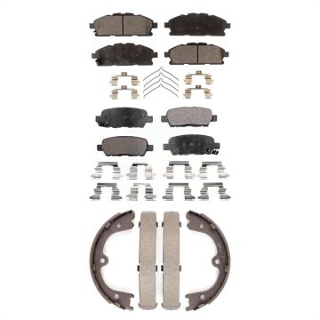 Front Rear Ceramic Brake Pads And Parking Shoes Kit For Nissan Quest KTN-100531