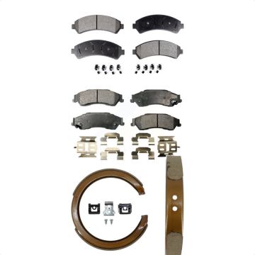 Front Rear Ceramic Brake Pads Parking Shoes Kit For Chevrolet GMC Blazer S10 Jimmy Sonoma KTN-100581