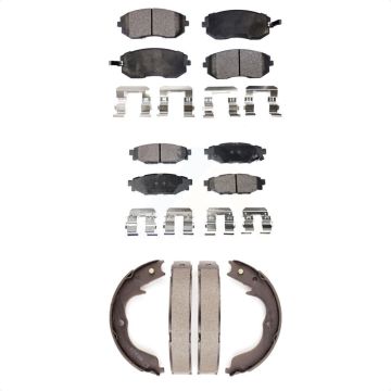 Front Rear Ceramic Brake Pads Parking Shoe Kit For Subaru Outback Forester Impreza Legacy KTN-100583