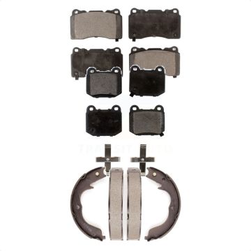 Front Rear Ceramic Brake Pads And Parking Shoes Kit For Subaru Impreza KTN-100586