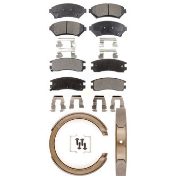 Front Rear Ceramic Brake Pads Parking Shoe Kit For Chevrolet Impala Buick Pontiac Century KTN-100592