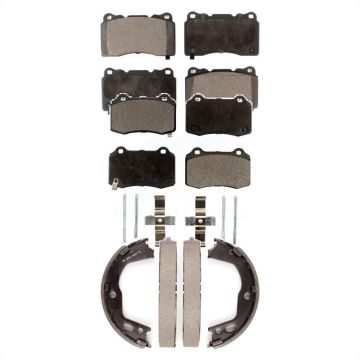 Front Rear Ceramic Brake Pads And Parking Shoes Kit For Hyundai Genesis Coupe KTN-100616
