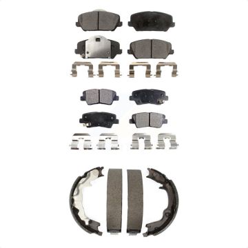 Front Rear Ceramic Brake Pads And Parking Shoes Kit For 2014 Kia Forte Koup KTN-100630