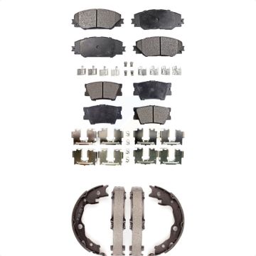 Front Rear Ceramic Brake Pads And Parking Shoes Kit For Toyota RAV4 Matrix Pontiac Vibe KTN-100649