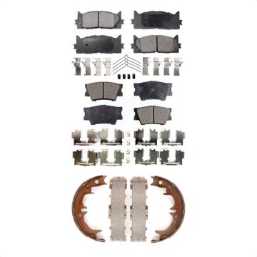 Front Rear Ceramic Brake Pads And Parking Shoes Kit For Toyota Camry Lexus ES350 Avalon KTN-100652