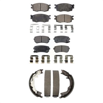 Front Rear Ceramic Brake Pads Parking Shoes Kit For 2006-2007 Hyundai Accent Kia Rio5 Rio KTN-100660