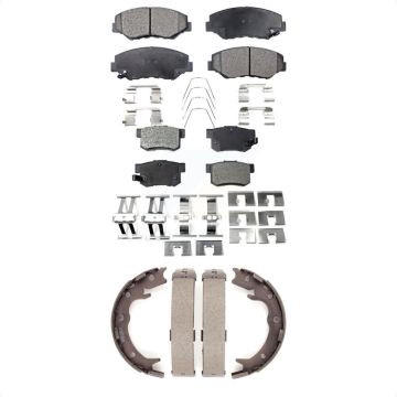 Front Rear Ceramic Brake Pads And Parking Shoes Kit For Honda CR-V Element KTN-100675