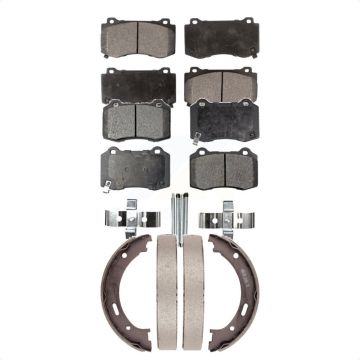 Front Rear Ceramic Brake Pads And Parking Shoe Kit For 2006-2010 Jeep Grand Cherokee SRT8 KTN-100705