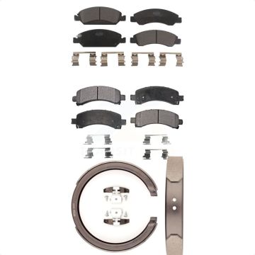 Front Rear Ceramic Brake Pads And Parking Shoes Kit For Chevrolet Express 1500 GMC Savana KTN-100715