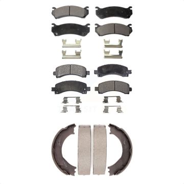 Front Rear Ceramic Brake Pads And Parking Shoes Kit For Chevrolet Express 2500 GMC Savana KTN-100724