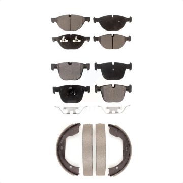 Front Rear Ceramic Brake Pads And Parking Shoes Kit For BMW X5 X6 xDrive50i KTN-100726
