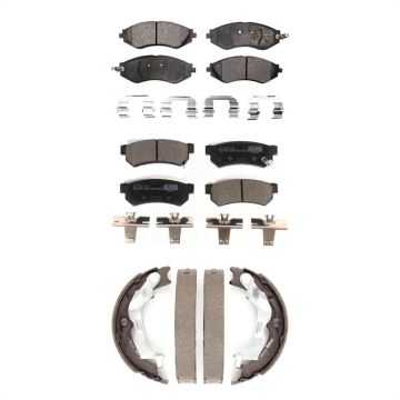 Front Rear Ceramic Brake Pads And Parking Shoes Kit For 2014-2015 Chevrolet Spark EV KTN-100741