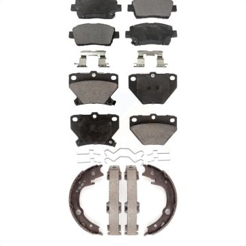 Front Rear Ceramic Brake Pads And Parking Shoes Kit For 2000 Toyota Celica GT KTN-100745