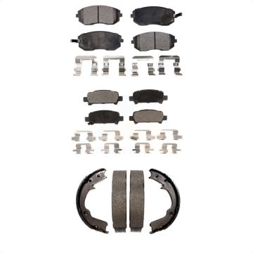 Front Rear Ceramic Brake Pads And Parking Shoes Kit For Subaru Impreza Forester KTN-100752