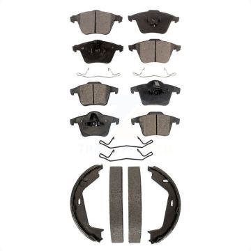 Front Rear Ceramic Brake Pads And Parking Shoes Kit For Volvo XC90 KTN-100766