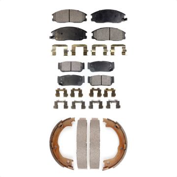 Front Rear Ceramic Brake Pads And Parking Shoes Kit For 2003-2009 Kia Sorento KTN-100799