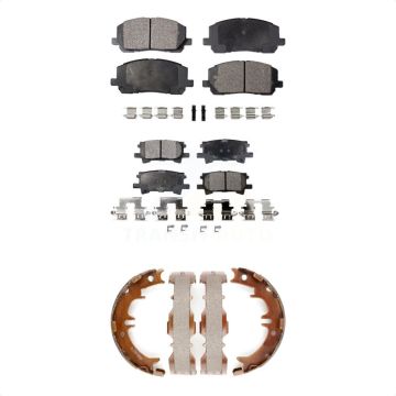 Front Rear Ceramic Brake Pads And Parking Shoes Kit For Toyota Highlander KTN-100825