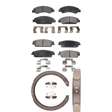 Front Rear Ceramic Brake Pads Parking Shoe Kit For Chevrolet Avalanche Cadillac GMC Tahoe KTN-100829