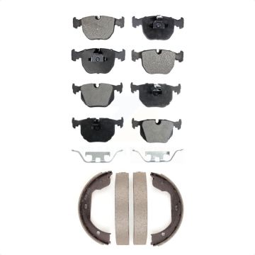 Front Rear Ceramic Brake Pads And Parking Shoes Kit For BMW X5 M5 KTN-100832