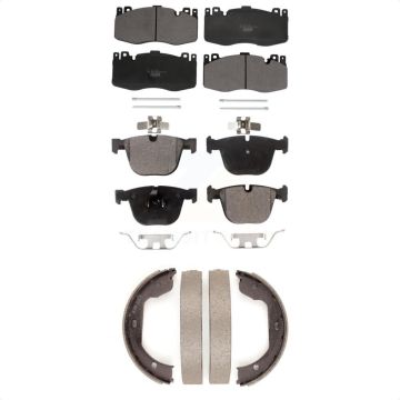 Front Rear Ceramic Brake Pads And Parking Shoes Kit For BMW X5 X6 M KTN-100870