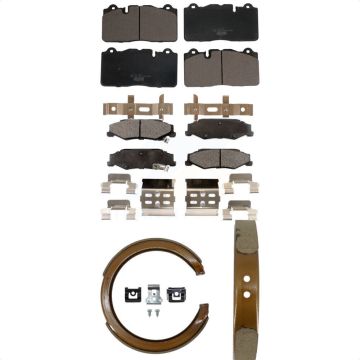 Front Rear Ceramic Brake Pads And Parking Shoes Kit For 2012 Chevrolet Corvette Base KTN-100881