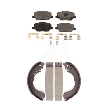 Front Rear Ceramic Brake Pads And Drum Shoes Kit For 2017 Jeep Compass New Body Style KTN-100885