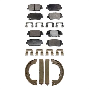 Front Rear Ceramic Brake Pads And Parking Shoe Kit For Hyundai Santa Fe Sport Kia Sorento KTN-100920